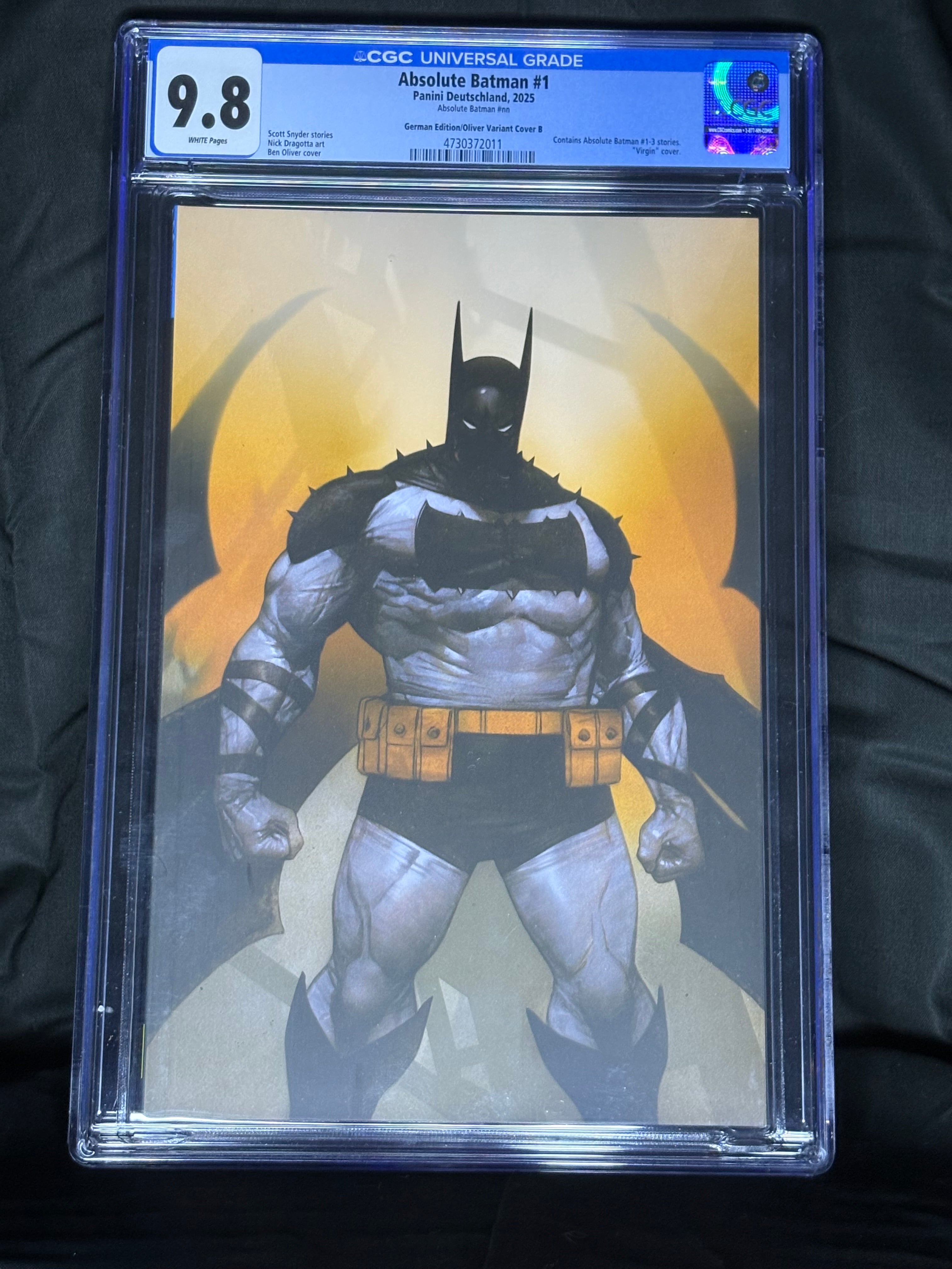 CGC GRADED ABSOLUTE BATMAN #1 GERMAN EDITION/ OLIVER VARIANT COVER "VIRGIN" DC COMICS