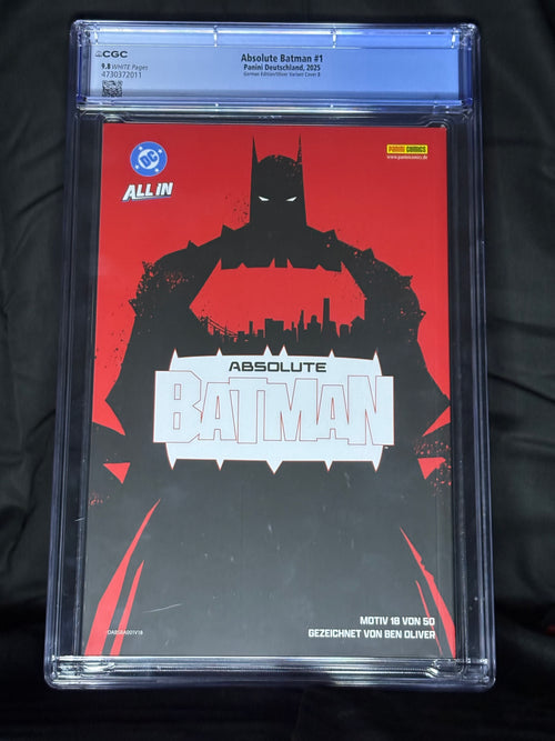 CGC GRADED ABSOLUTE BATMAN #1 GERMAN EDITION/ OLIVER VARIANT COVER "VIRGIN" DC COMICS
