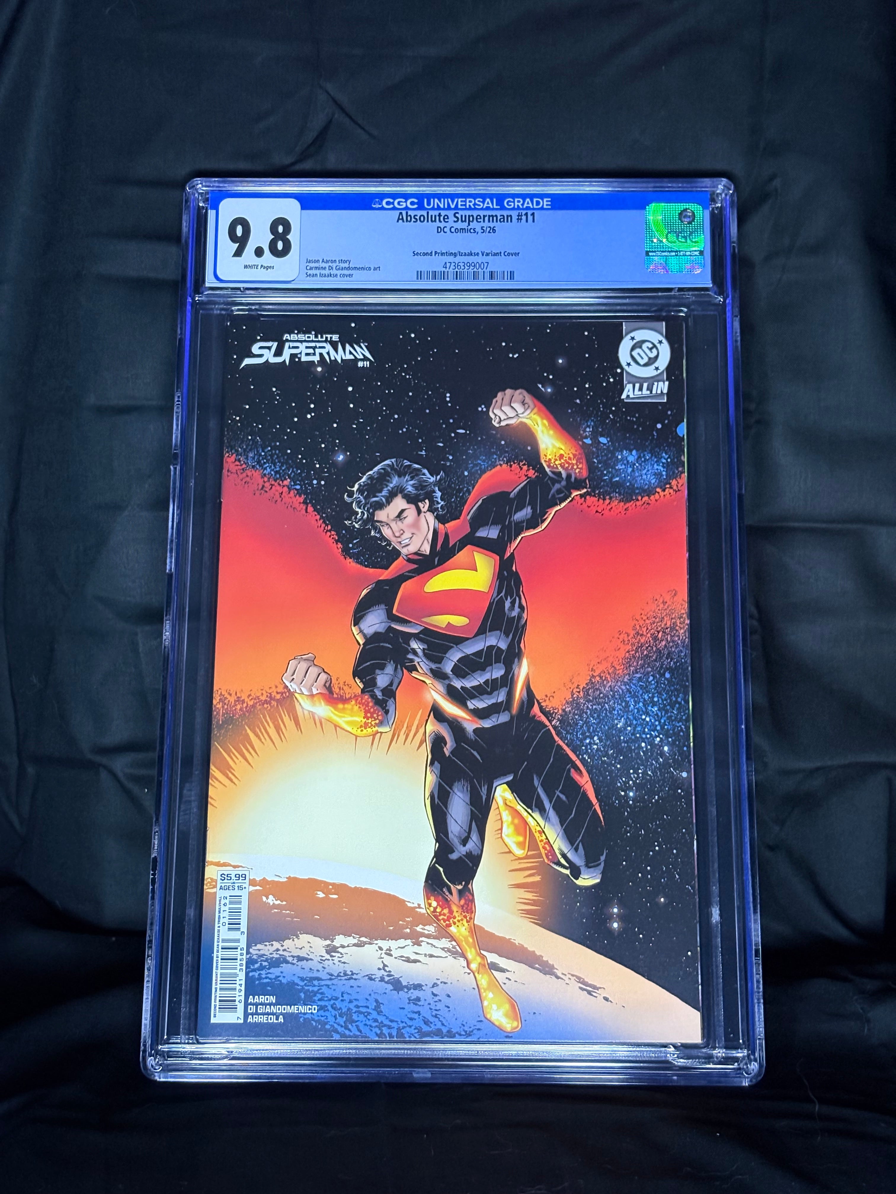 CGC GRADED ABSOLUTE SUPERMAN #11 SECOND PRINTING/IZAAKSE VARIANT COVER