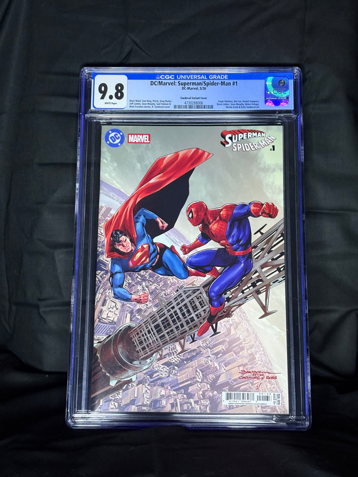 CGC GRADED DC/MARVEL: SUPERMAN/SPIDER-MAN #1 SANDOVAL VARIANT COVER