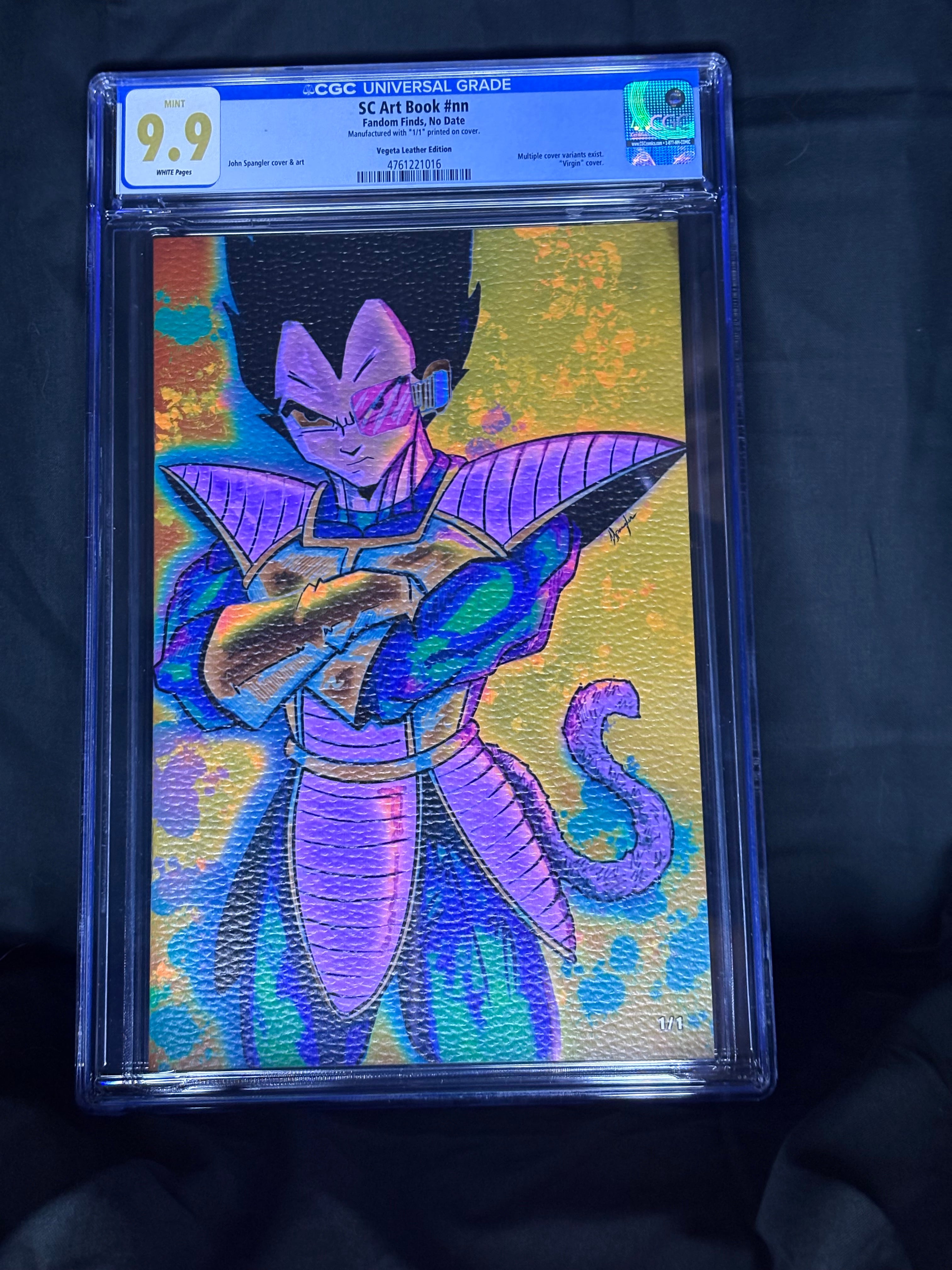 CGC GRADED SC ART BOOK FANDOM FIND VEGETA LEATHER EDITION "VIRGIN" COVER