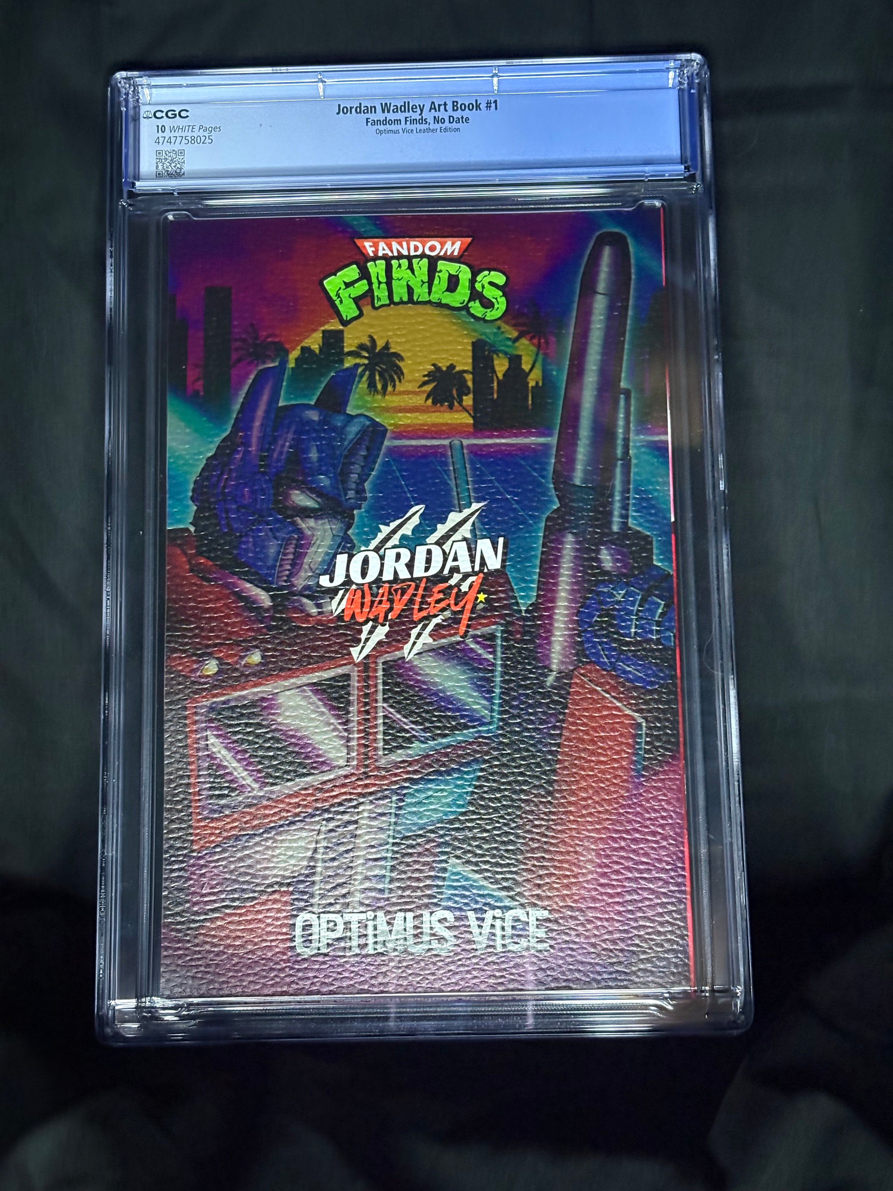 CGC GRADED JORDAN WADLEY ART BOOK FANDOM FINDS OPTIMUS VICE LEATHER EDITION "VIRGIN" COVER