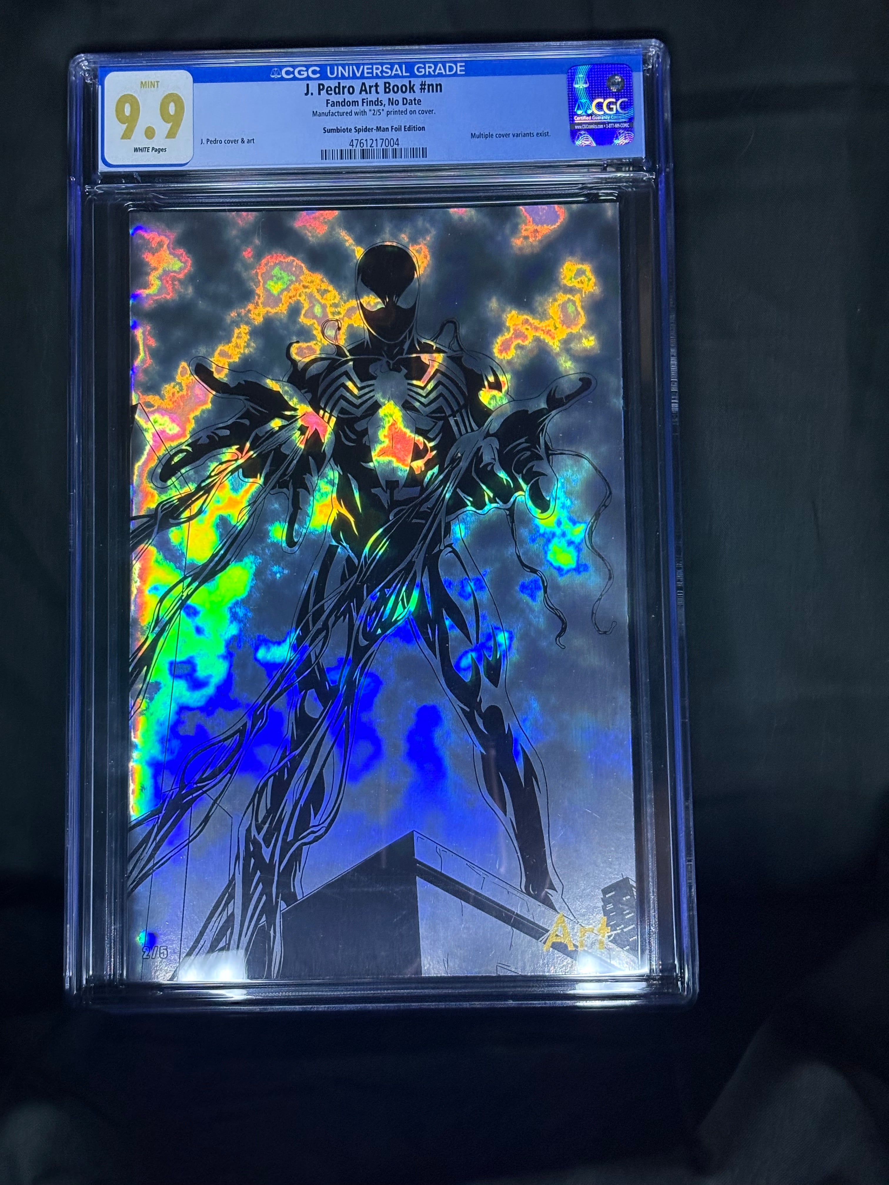 CGC GRADED J. PEDRO ART BOOK FANDOM FINDS SUMBIOTE SPIDER-MAN FOIL EDITION