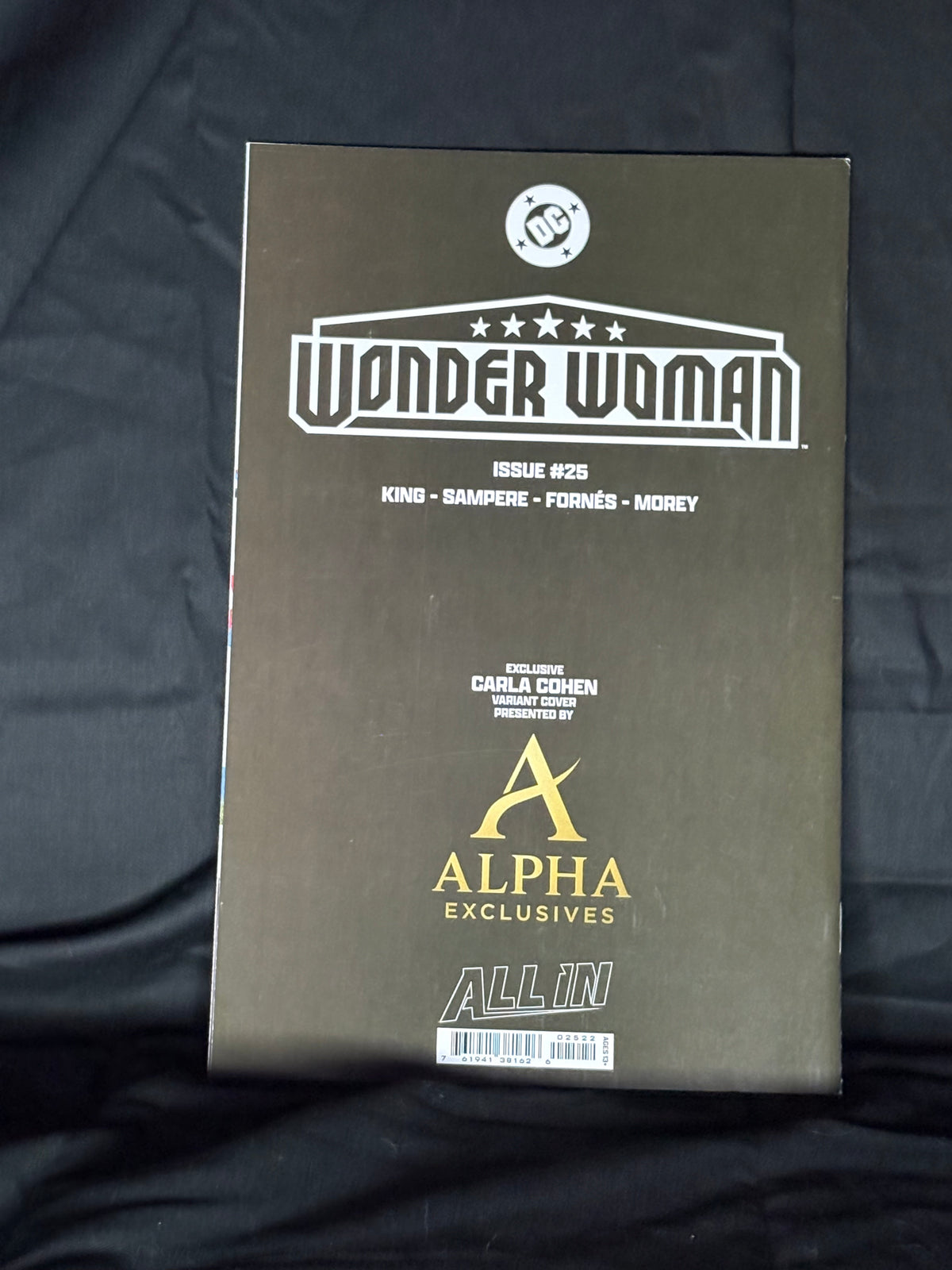 SIGNED WONDER WOMAN #25 ALPHA EXCLUSIVES CARLA COHEN "VIRGIN" VARIANT