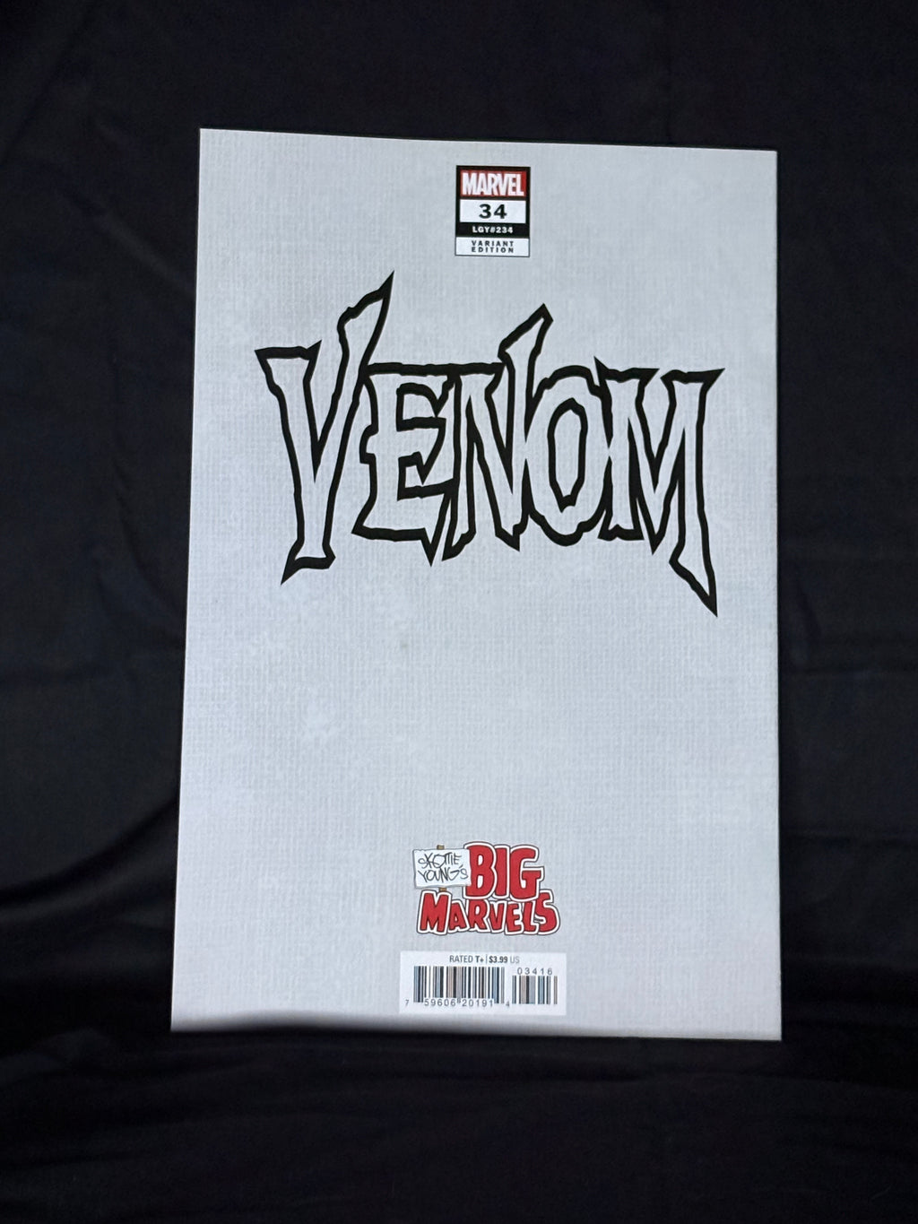 VENOM #34 1:50 RATIO SKOTTIE YOUNG'S BIG MARVEL VIRGIN SKETCH VARIANT