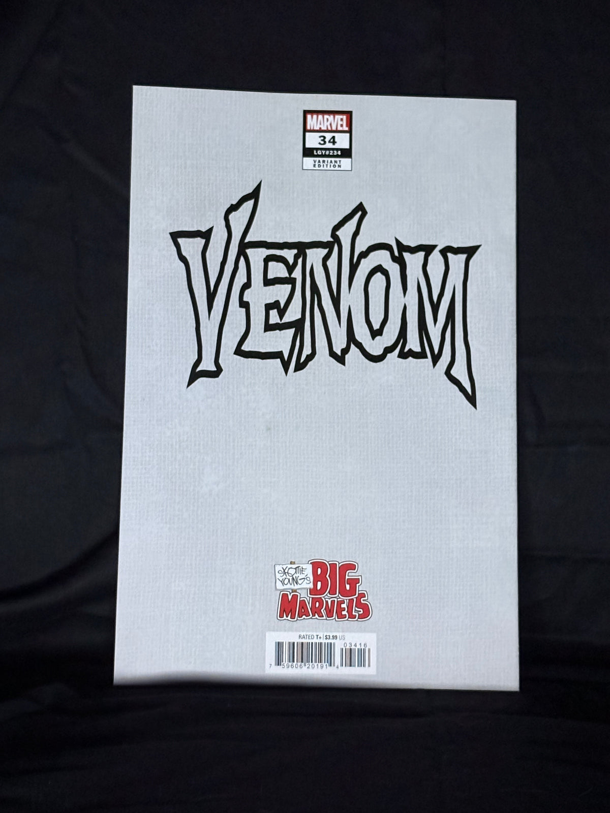 VENOM #34 1:50 RATIO SKOTTIE YOUNG'S BIG MARVEL VIRGIN SKETCH VARIANT