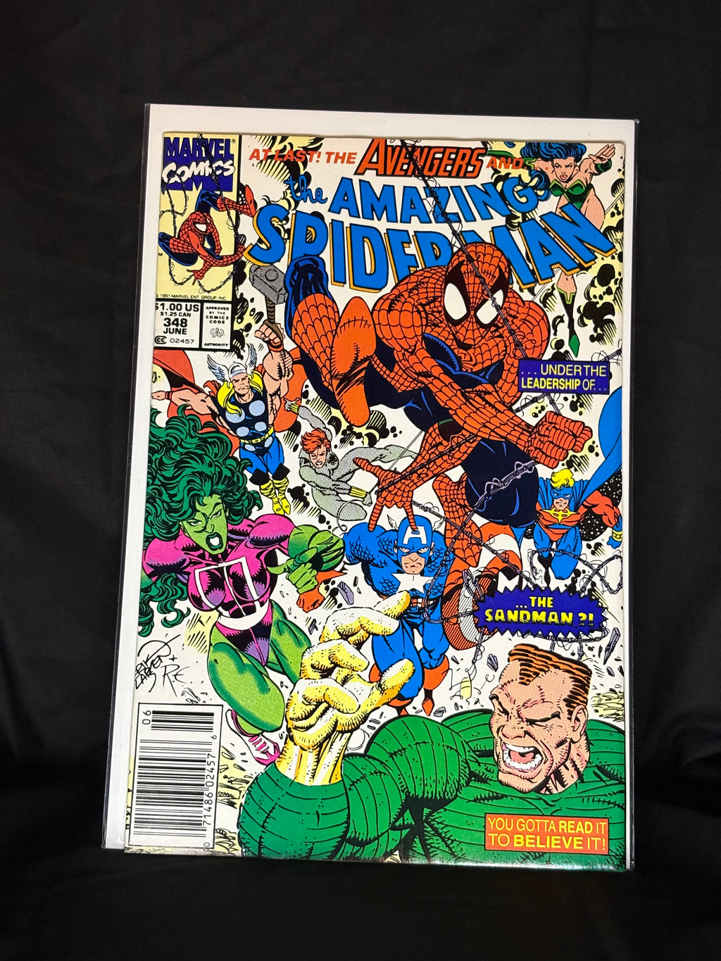 THE AMAZING SPIDER-MAN #348 TEAMS WITH THE AVENGERS MARVEL COMICS