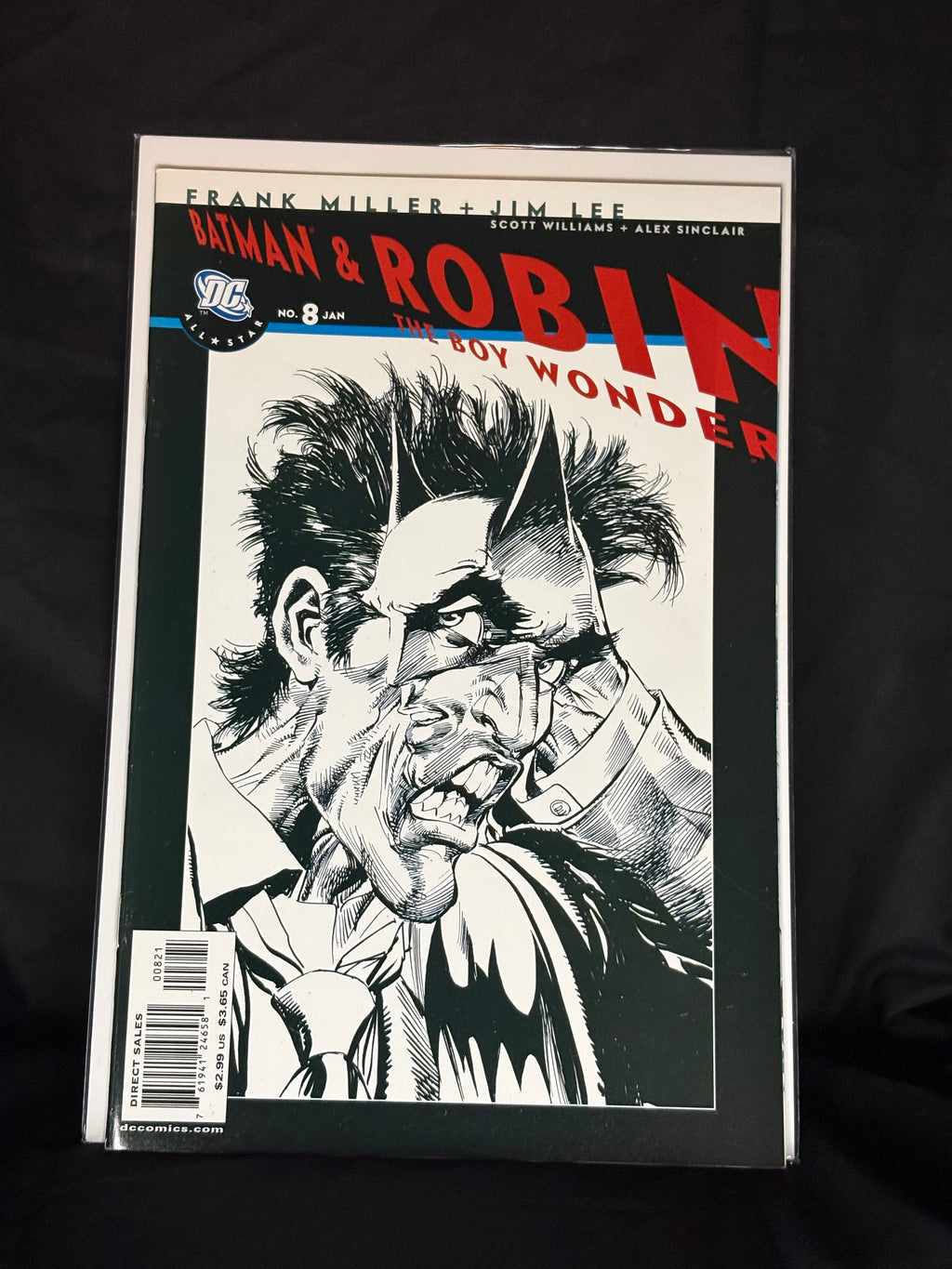 ALL STAR BATMAN & ROBIN, THE BOY WONDER #8 BLACK-AND-WHITE VARIANT SKET COVER BY NEAL ADAMS | DC COMICS