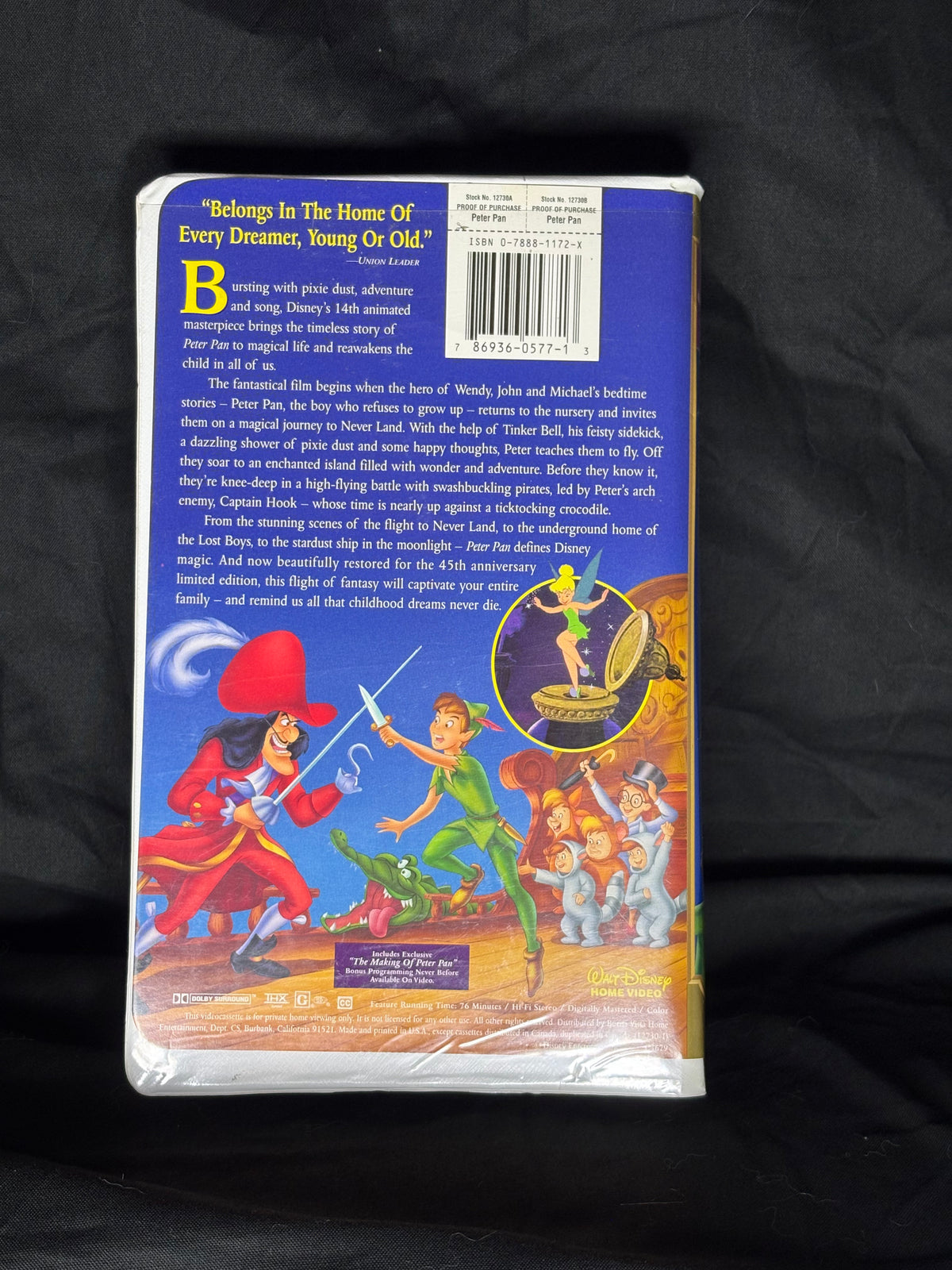 VHS | WALT DISNEY MASTERPIECE PETER PAN 45TH ANNIVERSARY EDITION VHS