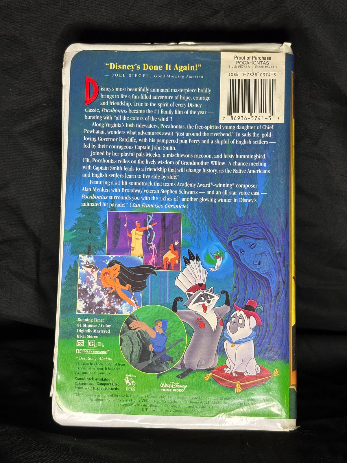 VHS | WALT DISNEYMASTERPIECE COLLECTION VHS TAPE OF POCAHONTAS