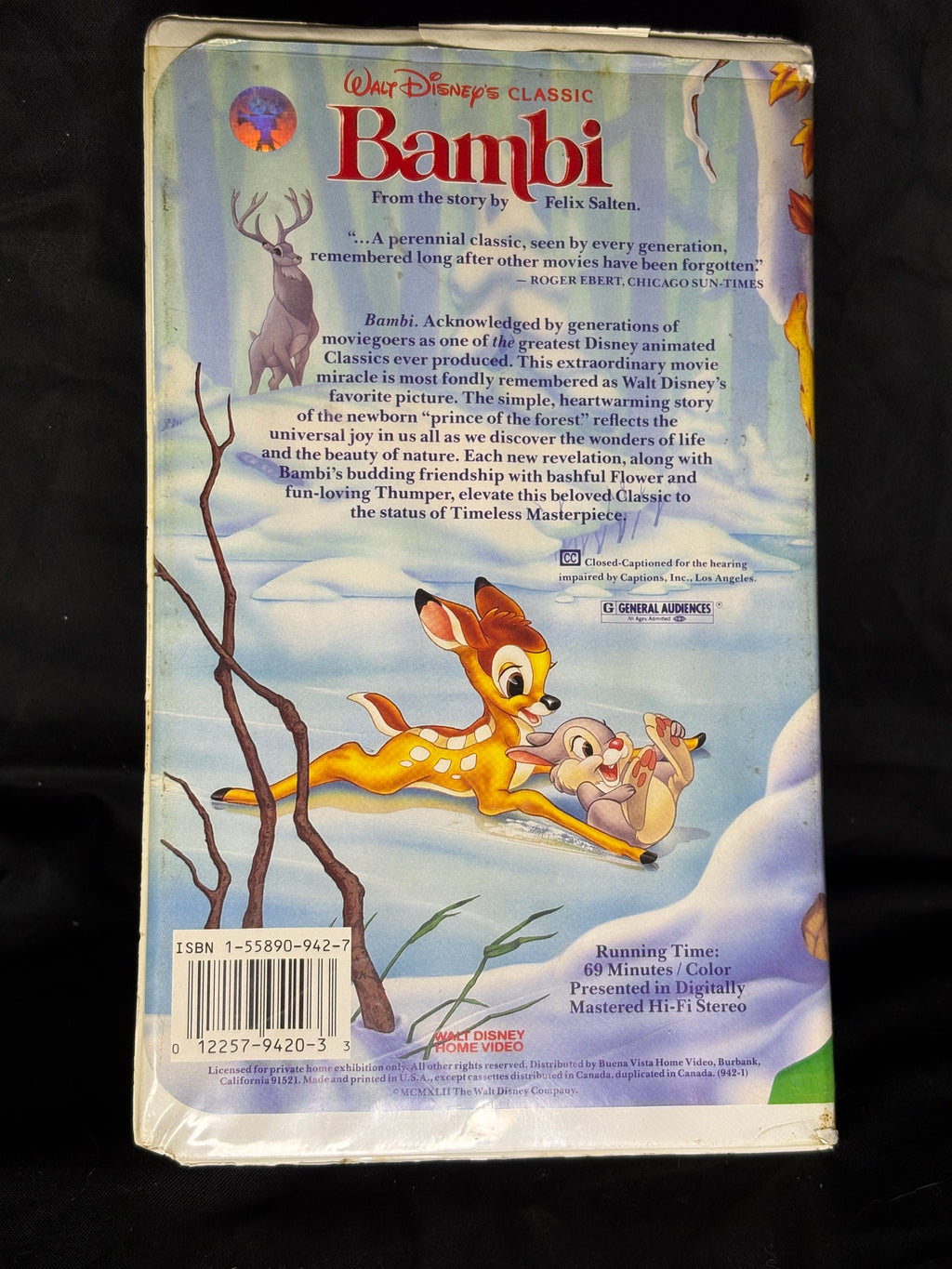 VHS | WALT DISNEY'S BAMBI BLACK DIAMOND (1989)