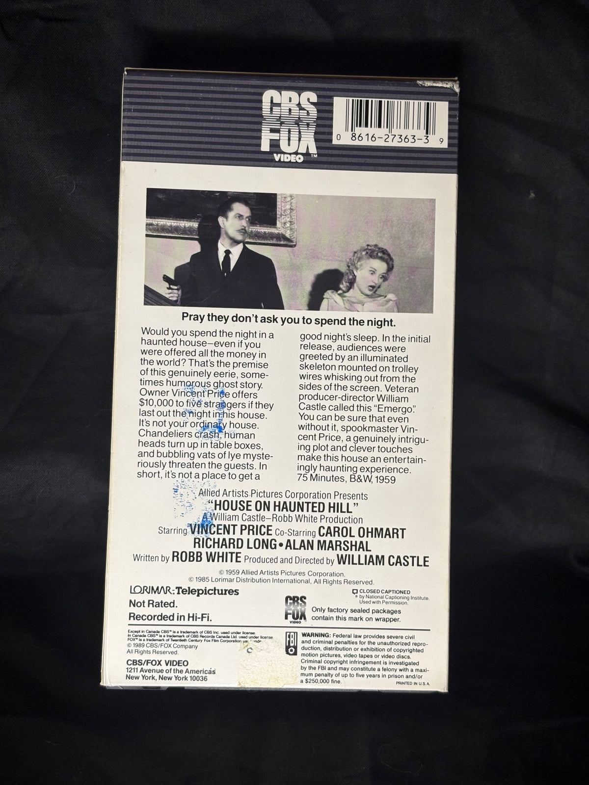 VHS | HOUSE ON HAUNTED HILL